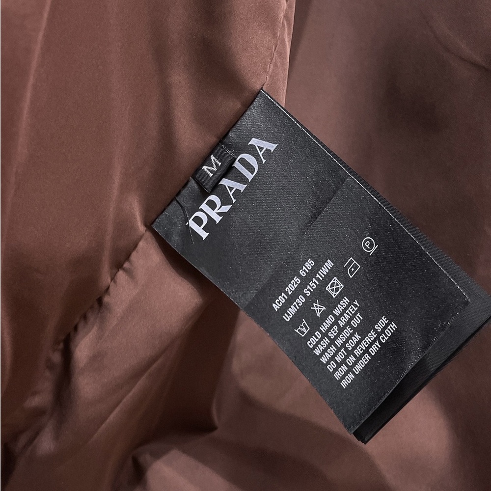 Prada Black Raincoat with Burgundy Trim and Hood - Picture 14 of 14